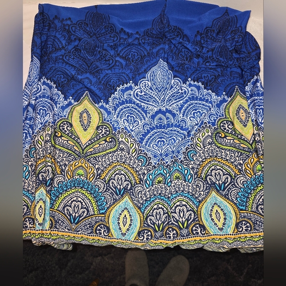 Ladies Maxi Shift Sun Dress Royal Blue Teal Black Paisley - Picture 8 of 8